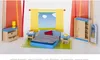 goki 51906 Puppenmöbel Schlafzimmer, blau/natur (1 Set) Produktbild-Vorschau 3
