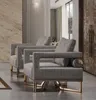 Moderne Couchgarnitur Garnitur Dreisitzer Sessel Sofa Grau Produktbild-Vorschau 2
