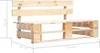 A wooden pallet bench with dimensions indicated. Náhľad obrázku produktu