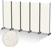 Paravent auf Rollen 5 teilig Beige 284x181 cm Outdoor Produktbild-Vorschau 1