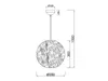 A technical drawing of a pendant lamp with dimensions. Náhled obrázku produktu