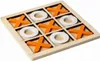 A wooden tic-tac-toe game board with orange X's and white O's. Náhled obrázku produktu