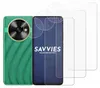 A green smartphone and three clear screen protectors are displayed against a white background. Produktbild-Vorschau
