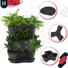 A vertical planter with plants is shown against a blueprint background, with close-ups of planter components. Produktbild-Vorschau