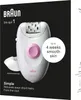 The image shows the packaging of a Braun Silk-épil 1 epilator. Produktbild-Vorschau
