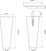 Technical drawings of furniture legs with dimensions. Produktbild-Vorschau