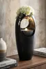Zimmerbrunnen Blumenvase schwarz BK916 mit LED Beleuchtung Produktbild-Vorschau 1