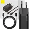 A product shot of a fast charger and cable set, presented in its packaging. Náhled obrázku produktu