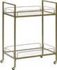 BELIANI Servierwagen Gold Glas Metall 90 x 66 x 40 cm Mobil Produktbild-Vorschau 1