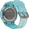 The back of a blue transparent Casio G-Shock watch with its strap detached. Produktbild-Vorschau