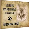 vianmo Holzschild 12x18 cm Singapur Katze ohne kein Heim Produktbild-Vorschau 1