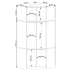 Technical drawing with dimensions of a corner wardrobe. Anteprima dell’immagine prodotto