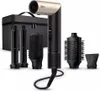 A hair styling set including a hairdryer, multiple attachments, and a storage case, displayed against a white background. Produktbild-Vorschau