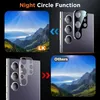 Marketing image showing a phone camera lens protector and its effect on photo quality. Produktbild-Vorschau