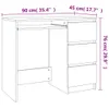 vidaXL Schreibtisch Räuchereiche 90x45x76 cm Holzwerkstoff Produktbild-Vorschau 7