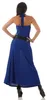 Damen Maxi Neckholder Sommerkleid mit Gürtel; Blau/S/M Produktbild-Vorschau 3