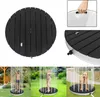 A collage of images showing an outdoor shower, including close-ups of its construction and people and a dog using it in a garden setting. Náhled obrázku produktu