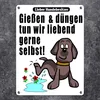Gießen und düngen - Kein Hundeklo Schild in weiß Produktbild-Vorschau 2