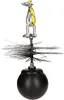 A chimney cleaning brush with a weight attached, suspended by a rope and shackle. Produktbild-Vorschau
