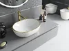 Mexen Viki lavabo à poser 48 x 35 cm, blanc/or motif damier Voir les images du produit 2