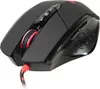 A black gaming mouse with red accents and a braided red and black cable is shown against a white background. Produktbild-Vorschau