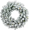 Weihnachtskranz künstlich undekoriert schneeweiß DELUXE Produktbild-Vorschau 1