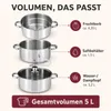 Dampfentsafter 5 Liter Edelstahl Ø 22 cm für alle Herdarten Produktbild-Vorschau 5
