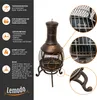 Terrassenofen Gartenkamin mit Grill, Gusseisen, Grillkamin Produktbild-Vorschau 3