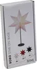 The image shows the packaging for a star-shaped lamp. The packaging displays a large image of the lamp, as well as smaller images of different color options. Produktbild-Vorschau