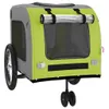 vidaXL Rimorchio per bicicletta cani verde e grigio Tessuto Anteprima dell’immagine prodotto 4