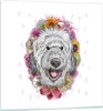 Bilder auf glas - Hund Blumen Kinder exotische - 30x30cm - Produktbild-Vorschau 1