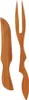 Coltello e forchetta in legno di ciliegio | Set di posate Anteprima dell’immagine prodotto 1