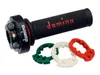 A motorcycle throttle grip with three interchangeable cams. Produktbild-Vorschau