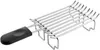 A chrome toaster rack with a black handle, isolated on a white background. Produktbild-Vorschau