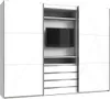 A modern white wardrobe with sliding doors and an integrated TV unit. Anteprima dell’immagine prodotto