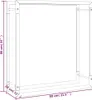 A line drawing of a black metal firewood rack with dimensions indicated. Náhľad obrázku produktu
