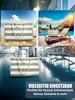 A collage of images showing a striped beach bag in different settings, including a beach, poolside, and an airport waiting area, with text overlay. Produktbild-Vorschau