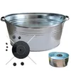 Solarbrunnen Set: 40L Zinkwanne oval & Solar-Teichpumpe Produktbild-Vorschau 1