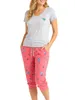 KB Schlafanzug Damen Caprihose Pyjama Baumwolle Größe M Produktbild-Vorschau 2