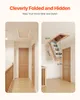 A hallway with a closed attic hatch and an open attic hatch with a ladder extended. Anteprima dell’immagine prodotto