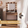 COSTWAY Make-up tafel met LED-verlichting, kaptafel met Productafbeelding-voorbeeld 7
