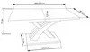 A technical drawing of a table with dimensions indicated. Produktbild-Vorschau