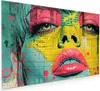 Küchenrückwand Spritzschutz Glas mit Motiv Portrait Pop Art Produktbild-Vorschau 1