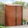 vidaXL Gartenhütten Braun 153,5 x 86 x 200 cm Metall Produktbild-Vorschau 2