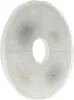A white circular filter with a hole in the center, showing some dark and light brown discoloration. Produktbild-Vorschau
