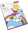 The image shows the packaging for a WMF Unicorn children's cutlery set, featuring a cartoon unicorn on a rainbow and clouds. Produktbild-Vorschau