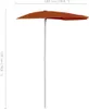 vidaXL Demi-parasol avec mât 180x90 cm rouge terracotta Voir les images du produit 10