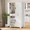 Armoire haute à 2 portes et 2 tiroirs, armoire de rangement Voir les images du produit 3