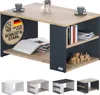CASARIA® Couchtisch Grau Holz mit Stauraum 2 Fächer Produktbild-Vorschau 1