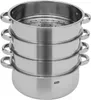A stack of stainless steel steaming pots. Produktbild-Vorschau